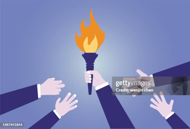 torch and hand - fire suppression stock illustrations