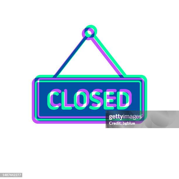 closed sign. icon with two color overlay on white background - keep out sign door stock illustrations