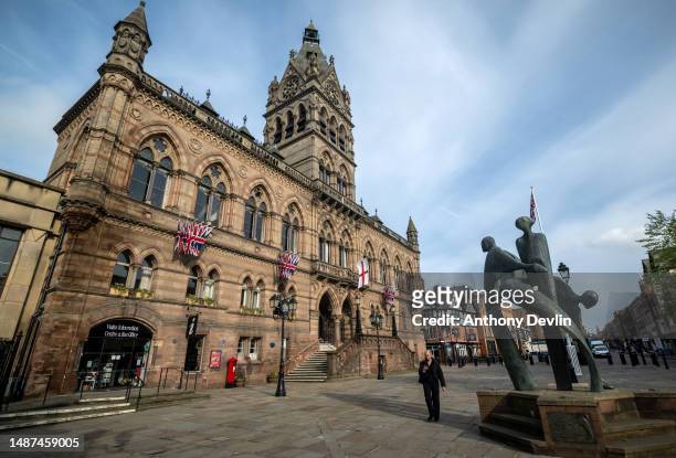 General view of Chester Town Hall in the city centre as voters go to the polls in local council elections on May 04, 2023 in Chester, England.
