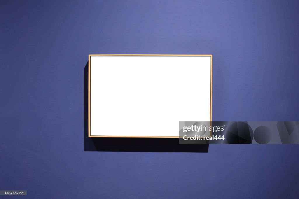 Empty picturer frame on wall