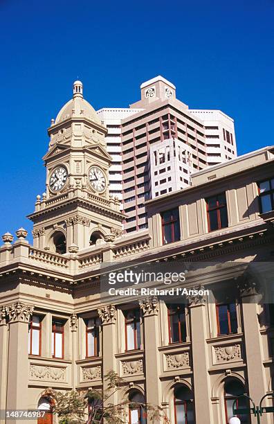 post office clock tower. - durban sky stock pictures, royalty-free photos & images