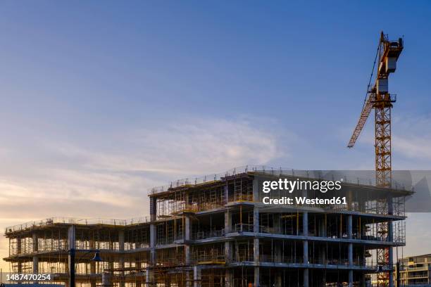 south africa, western cape province, cape town, construction site at dusk - work sites night stock pictures, royalty-free photos & images