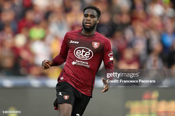 Boulaye Dia of Us Salernitana during the Serie A match between Salernitana and ACF Fiorentina at Stadio Arechi on May 03, 2023 in Salerno, Italy.