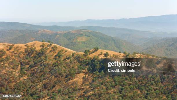 vue de la chaîne de montagnes - comté de la napa photos et images de collection