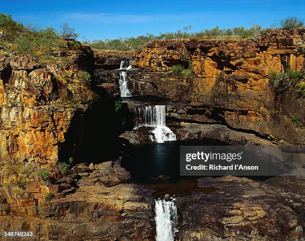 mitchell falls on the mitchell plateau. - kimberley plain stock pictures, royalty-free photos & images