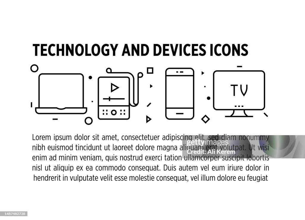 Technology and Devices, Phone, Computer, Smart Devices Icons