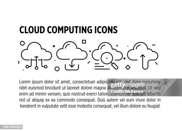 cloud computing, upload, download, connection, network icons - it server closeup stock illustrations