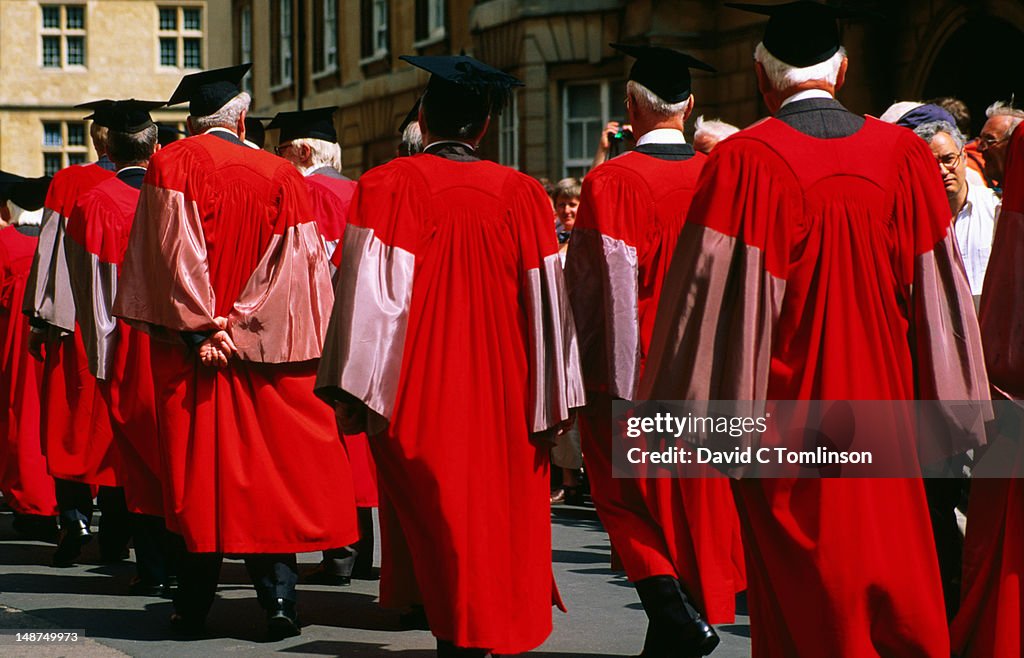 University dignitaries in academic robes.