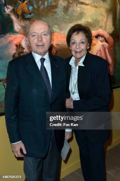 Jacques Toubon and Lise Toubon attend the opening of the Exhibition Zeugma. Diane et Acteon at Musee de la Chasse on March 15, 2018 in Paris, France
