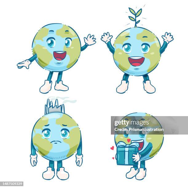 Cute Earth Character High-Res Vector Graphic - Getty Images