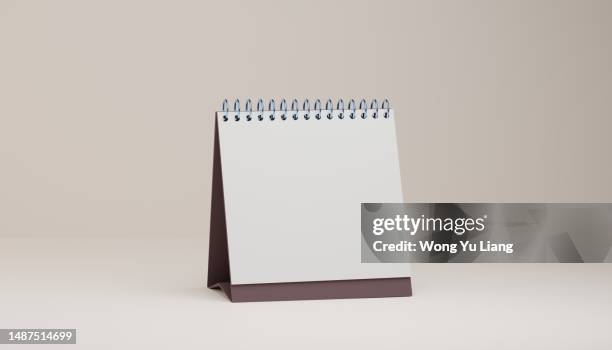 blank calendar with blank background ,3d render - カレンダー　イラスト ストックフォトと画像