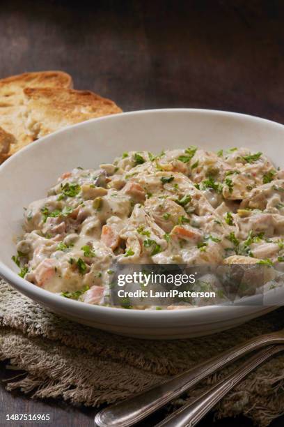 gnocchis crémeux au pâté au poulet - sauce à base de crème photos et images de collection