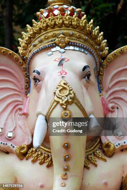 Wat Ounalom monastery. Ganesh statue, the hindu elephant god. Phnom Penh. Cambodia.