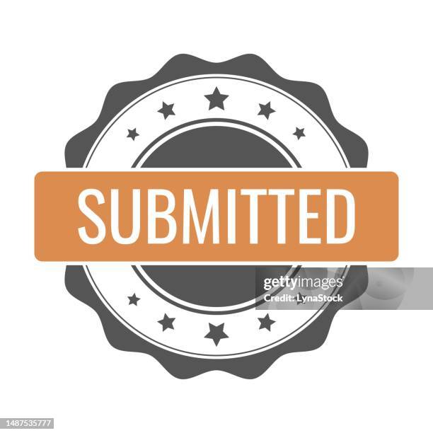 submitted stamp, seal. vector badge, icon template. illustration isolated on white background. - certificate icon vector stock illustrations
