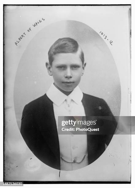Framed, childhood photo of Prince Albert of Wales , circa 1910.