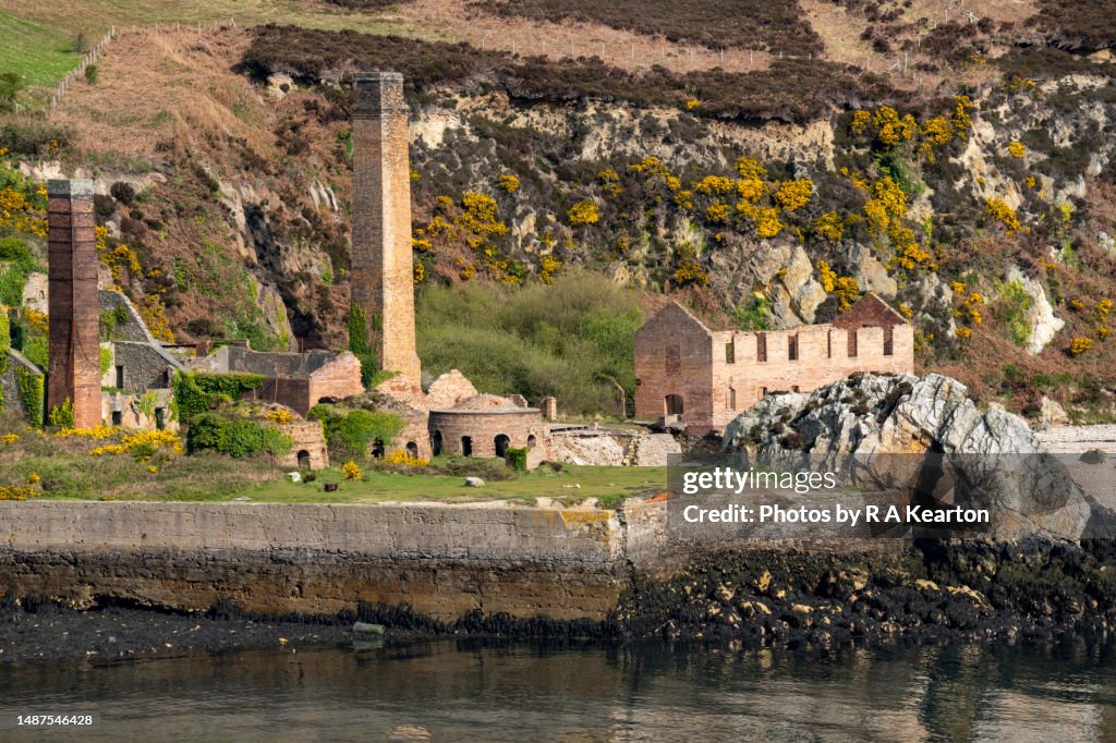 Ruins of the old brickworks at Porth Wen, Anglesey, North Wales