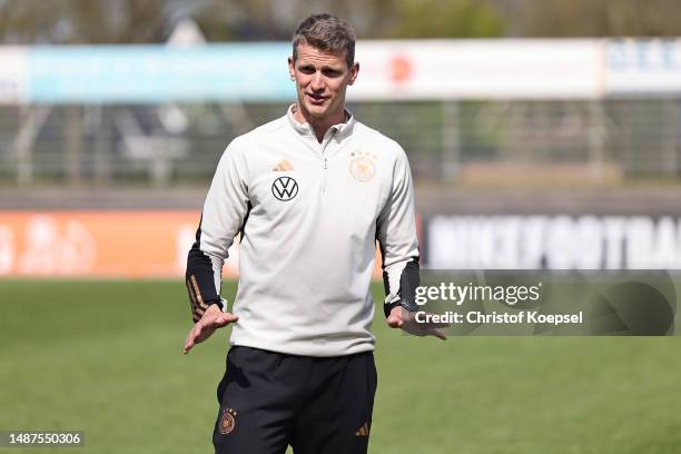 Lars Bender, assistant coach of Germany reacts prior to the international friendly match between U15 Netherlands and U15 Germany at Achilles 1894...