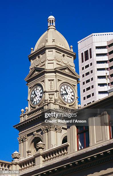 post office clock tower. - durban sky stock pictures, royalty-free photos & images