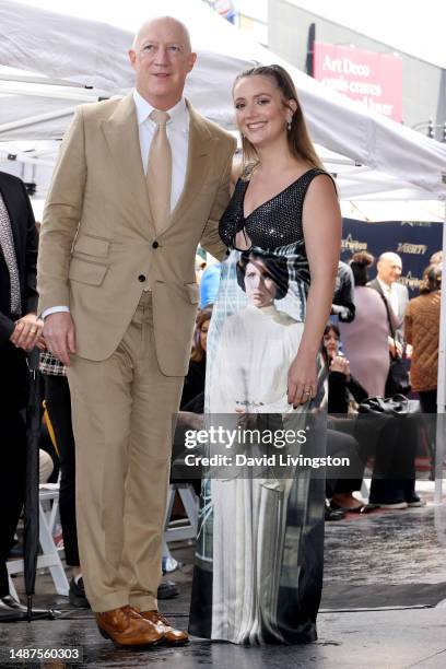 Bryan Lourd and Billie Lourd attend the ceremony for Carrie Fisher being honored posthumously with a Star on the Hollywood Walk of Fame on May 04,...