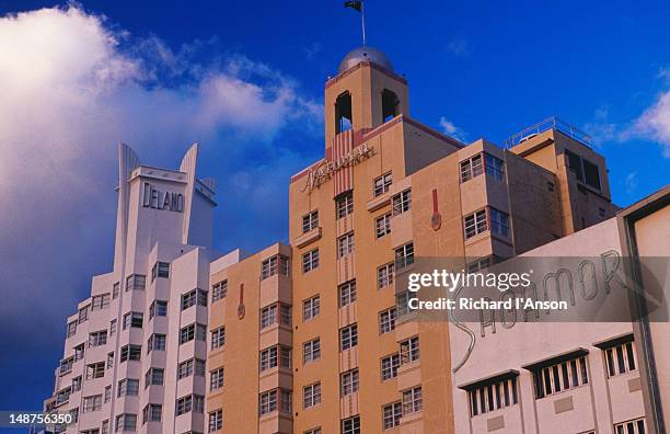 delano, national & sagamor hotels on collins avenue at south beach. - miami beach hotel delano stock pictures, royalty-free photos & images