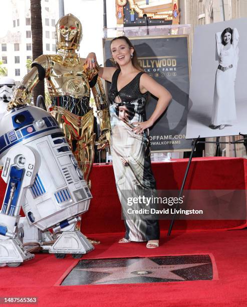 Billie Lourd attends the ceremony for Carrie Fisher being honored posthumously with a Star on the Hollywood Walk of Fame on May 04, 2023 in...