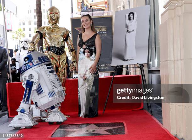 Billie Lourd attends the ceremony for Carrie Fisher being honored posthumously with a Star on the Hollywood Walk of Fame on May 04, 2023 in...