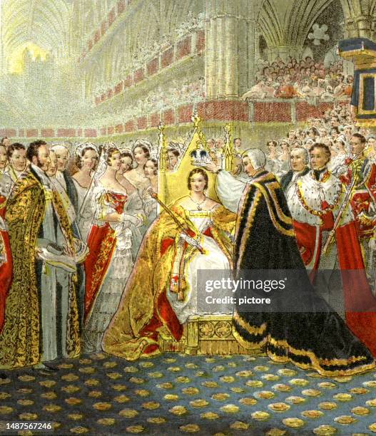 ilustraciones, imágenes clip art, dibujos animados e iconos de stock de 1838: coronación de la reina victoria (xxxl con muchos detalles) - abadía
