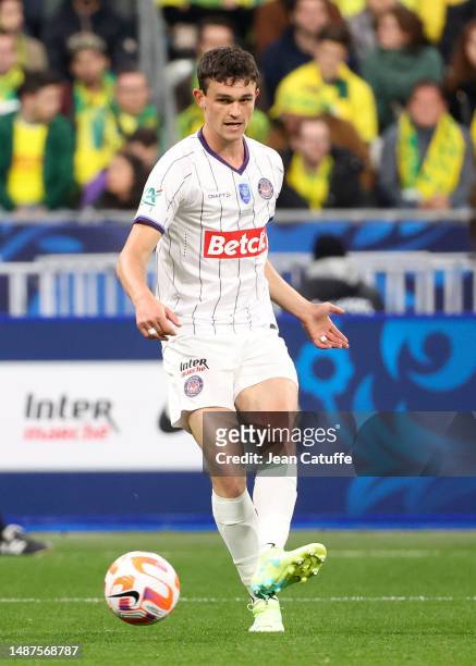Rasmus Nicolaisen of Toulouse during the French Cup final between FC Nantes and Toulouse FC at Stade de France on April 29, 2023 in Saint-Denis near...