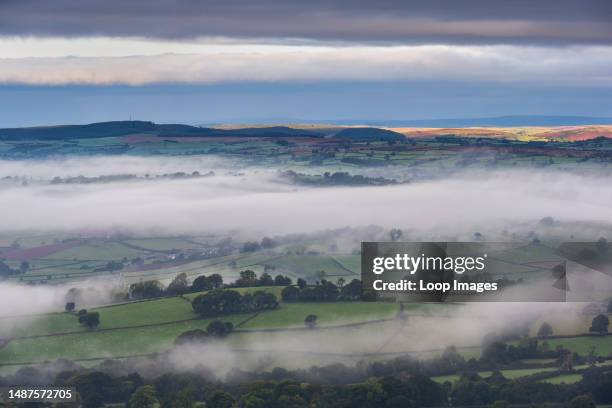 View from Cockit Hill in the Brecon Beacons on a misty morning.