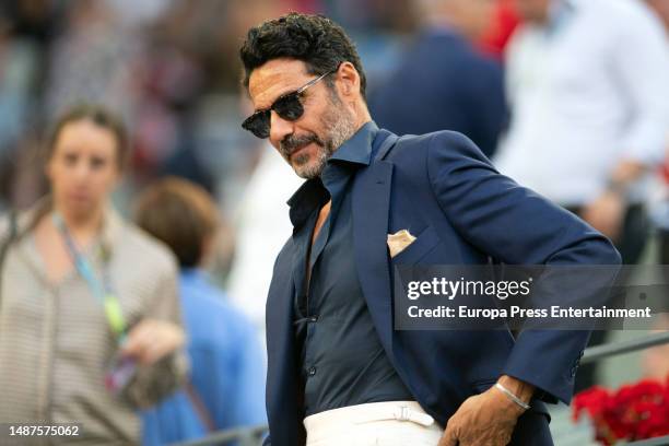 Oscar Higares attends the match between Jan-Lennard Struff and Stefanos Tsitsipas at the Mutua Madrid Open tennis tournament held at the Caja Magica...