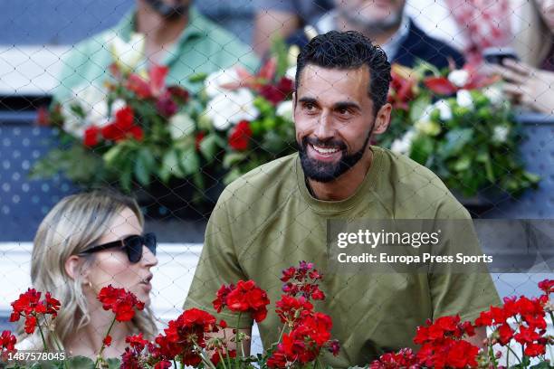 Alvaro Arbeloa is seen during the match between Stefanos Tsitsipas of Greece and Jan Lennard Struff of Germany during the Mutua Madrid Open 2023...