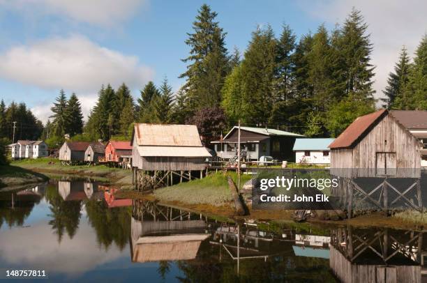 hammer slough with houses. - petersburg photos et images de collection