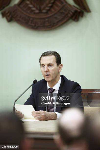Syria's President Bashar al-Assad, seen during the Signing of the comprehensive program of strategic and long-term cooperation between Iran and...