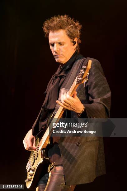 John Taylor of Duran Duran performs at First Direct Arena on May 04, 2023 in Leeds, England.