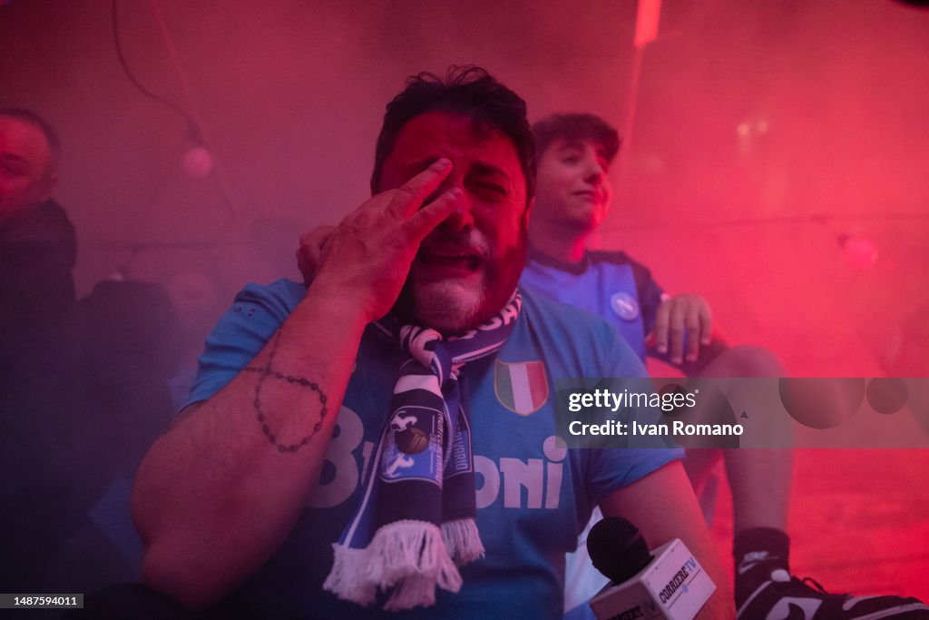 Napoli Fans Celebrate Winning Serie A