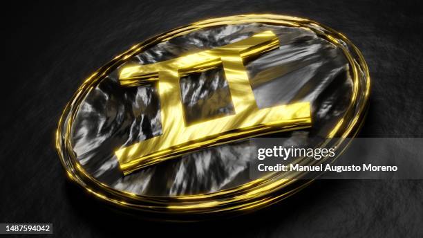 gemini astrology sign (generic coin) - zodiac air sign stock pictures, royalty-free photos & images