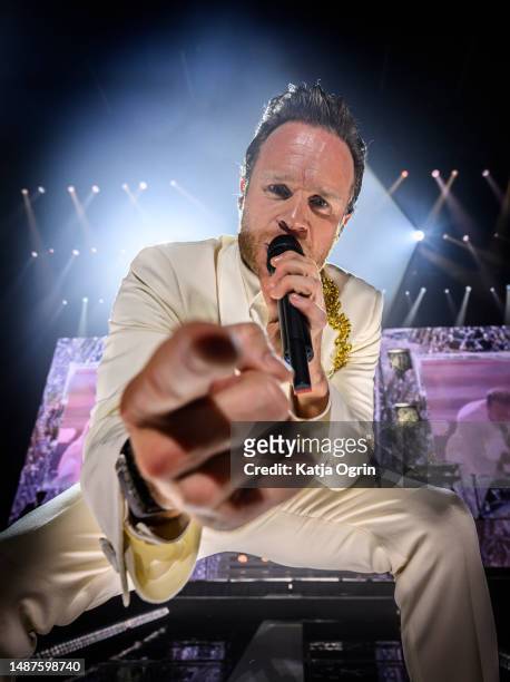 Olly Murs performs at Resorts World Arena on May 4, 2023 in Birmingham, England.
