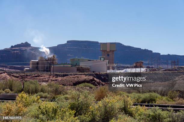 The processing plant at a potash mine using a solution-mining method near Moab, Utah.