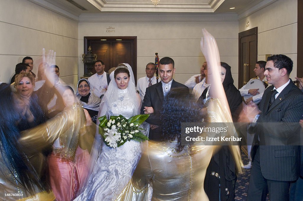 Celebrations at an Egyptian wedding.