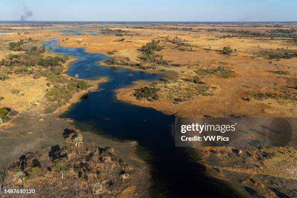 Aerial view of the Okavango Delta, Botswana.