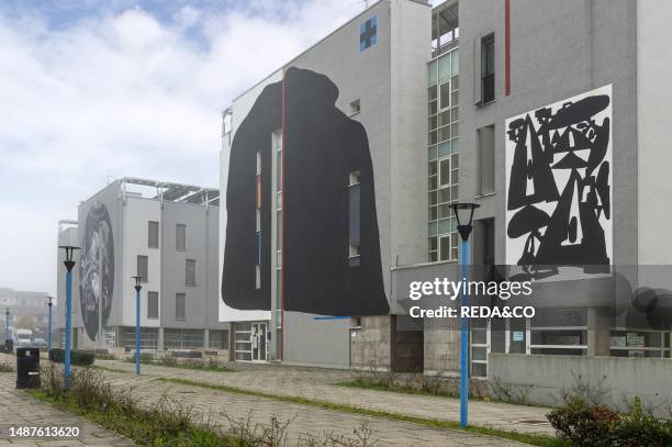 Link urban art festival: guido bisagni at the violino area, brescia, Italy.