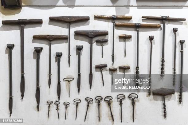 Museum of old arts and crafts, tools of the joiner, pizzighettone, Italy.