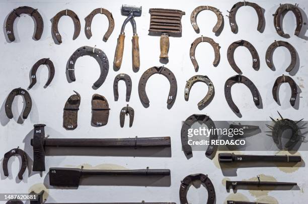 Museum of old arts and crafts, the farrier tools, pizzighettone, Italy.