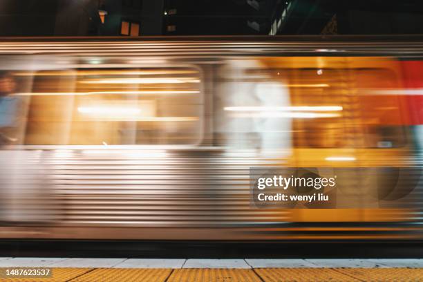 a train sped by in the evening - window montage stock pictures, royalty-free photos & images