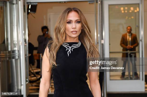 Jennifer Lopez arrives to screening for "The Mother" at The Paris Theater on May 04, 2023 in New York City.