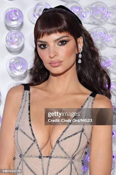 Emily Ratajkowski attends The 2023 Met Gala Celebrating "Karl Lagerfeld: A Line Of Beauty" at The Metropolitan Museum of Art on May 01, 2023 in New...