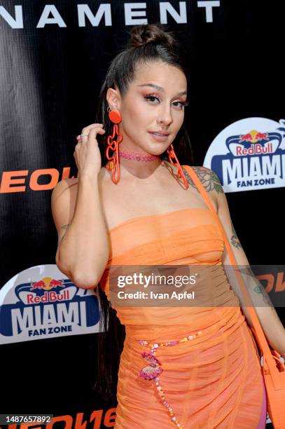 Denise Rosenthal attends the N16 Racing Celebrity E-Sports Tournament at the Red Bull Fan Zone on May 04, 2023 in Miami, Florida.