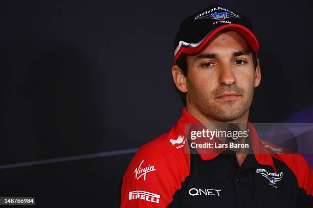 Timo Glock of Germany and Marussia attends the drivers press conference during previews to the German Grand Prix at Hockenheimring on July 19, 2012...