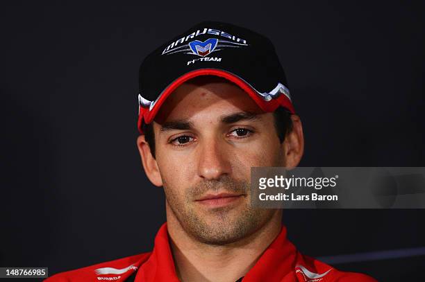 Timo Glock of Germany and Marussia attends the drivers press conference during previews to the German Grand Prix at Hockenheimring on July 19, 2012...