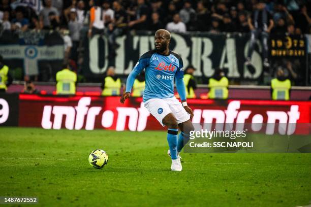 Tanguy Ndombele of Napoli during the Serie A match between Udinese Calcio and SSC Napoli at Dacia Arena on May 04, 2023 in Udine, Italy.